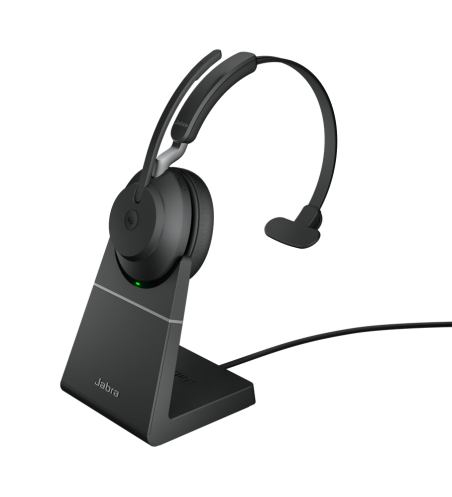 Jabra Evolve2 65 - USB-A MS Teams Mono with Charging Stand - Black